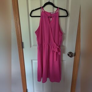 Staccato Pink Halter Sundress Mini